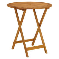 GARTENTISCH, klappbar, 70/70/75 cm, aus Massivholz Akazie, rund - Braun, Holz (70/70/75cm) - vidaXL
