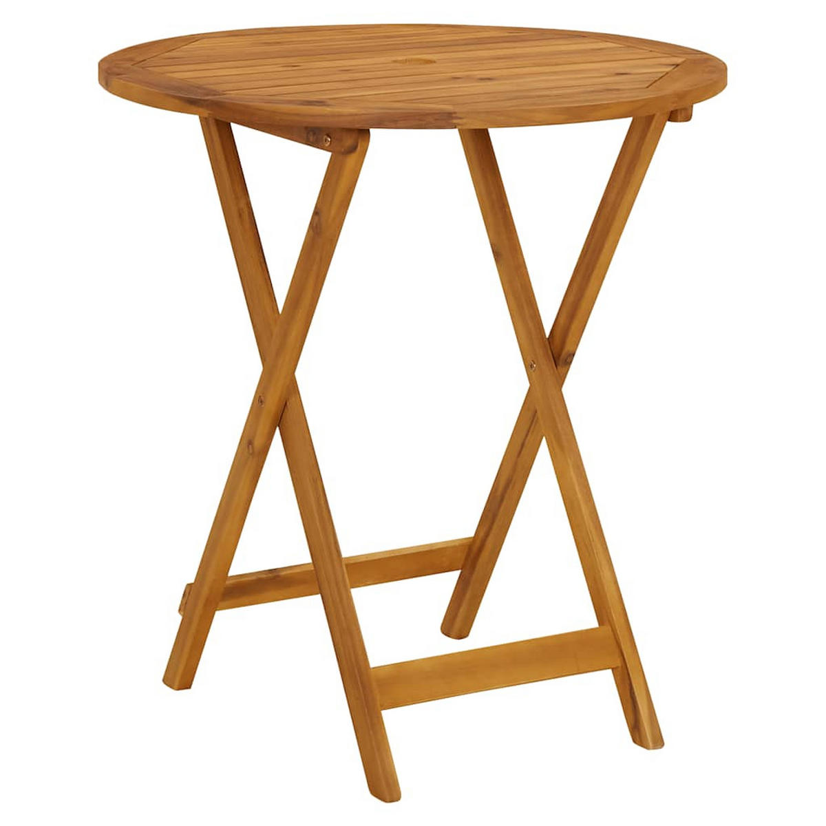 GARTENTISCH, klappbar, 70/70/75 cm, aus Massivholz Akazie, rund - Braun, Holz (70/70/75cm) - vidaXL