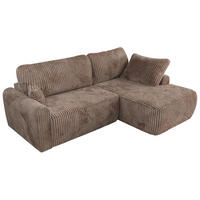 ECKSCHLAFSOFA CUBO L Braun Cord - rechts - Schwarz/Braun, Kunststoff/Textil (187/273cm) - MKS