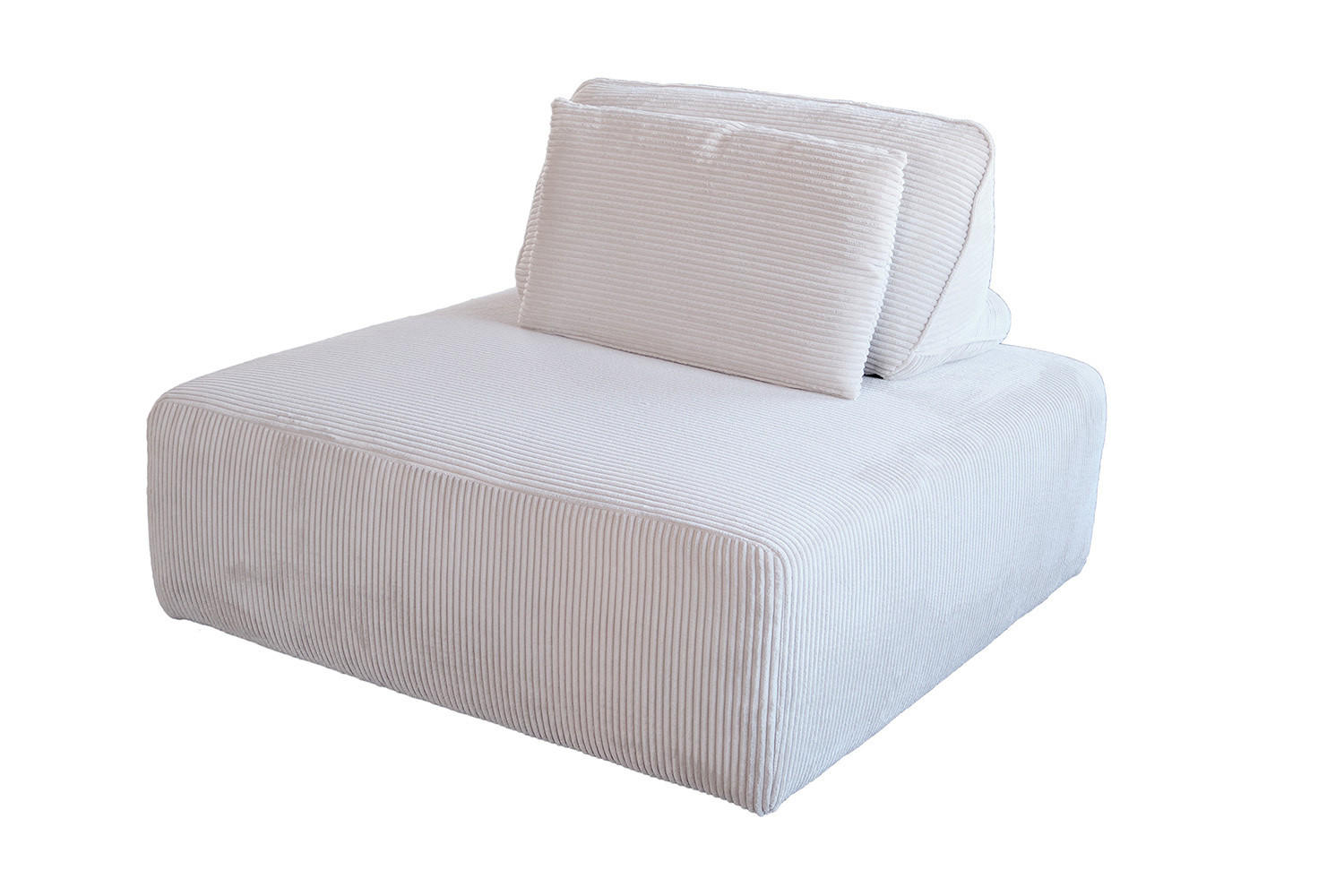 HOCKER MIT RÜCKENKISSEN WIOLO SOFT Hellgrau Cord - Hellgrau/Schwarz, Kunststoff/Textil (111/84/111cm) - KAWOLA