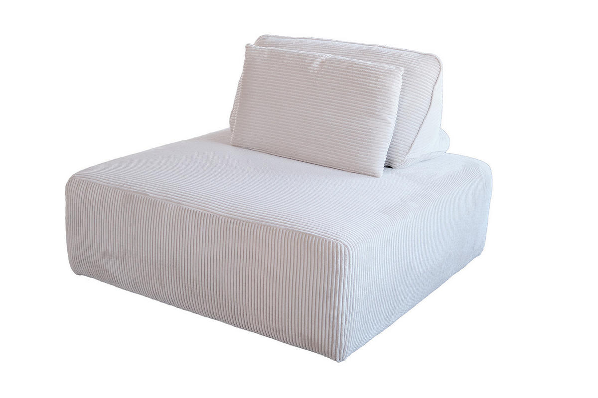 HOCKER MIT RÜCKENKISSEN WIOLO SOFT Hellgrau Cord - Hellgrau/Schwarz, Kunststoff/Textil (111/84/111cm) - KAWOLA
