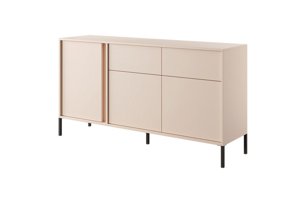 KOMMODE Dast beige 153 / 39,5 / 81cm - Beige/Akaziefarben, Holz/Holzwerkstoff (153/81/39.5cm) - Feldmann-Wohnen