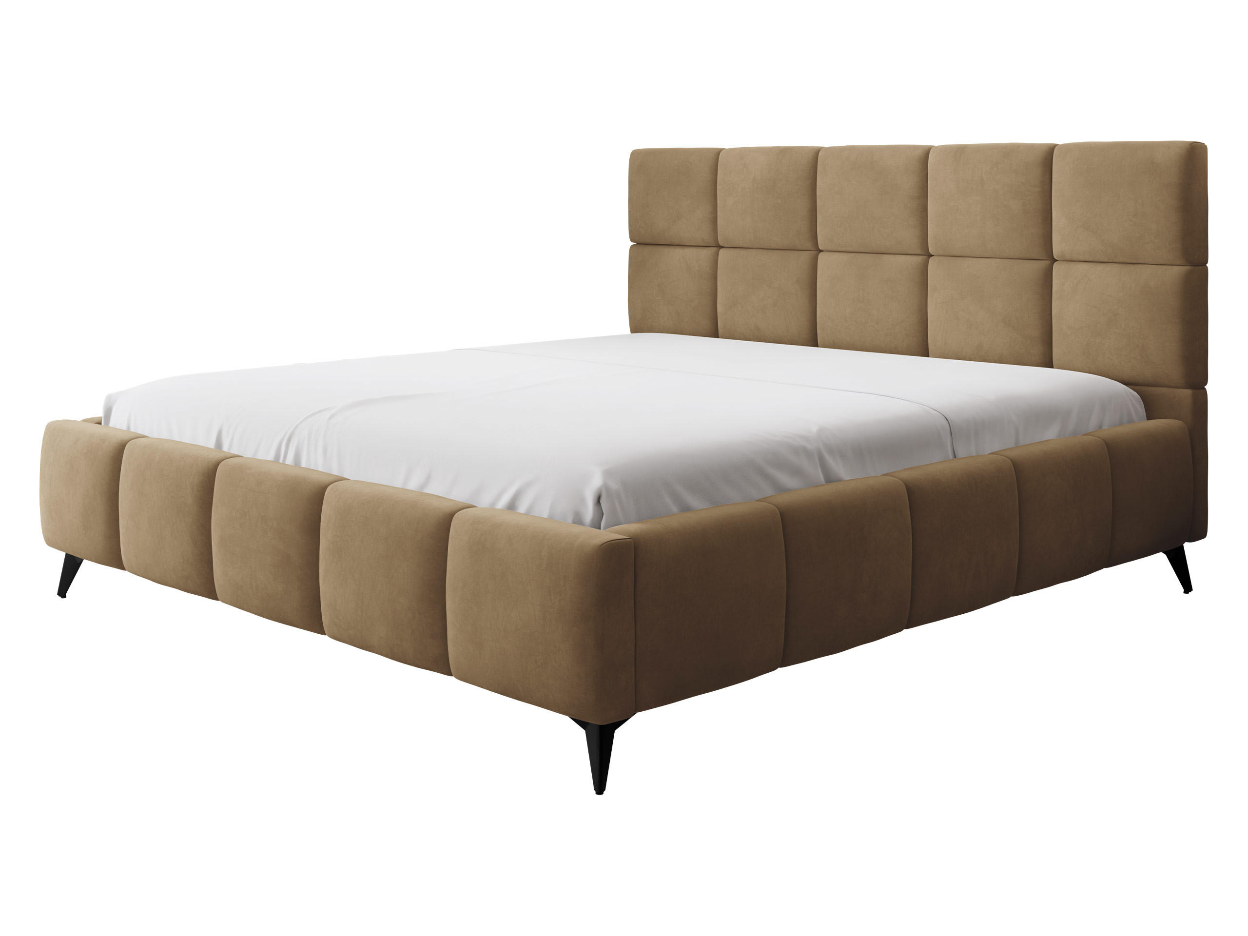 POLSTERBETT Amber - Schwarz/Naturfarben, Holzwerkstoff/Textil (160/200cm) - MIRJAN24