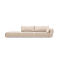 LINKES-SOFA Kaelle aus Chenille-Stoff beige 4 Sitzplätze - Beige, Textil (110/85/264cm) - Micadoni
