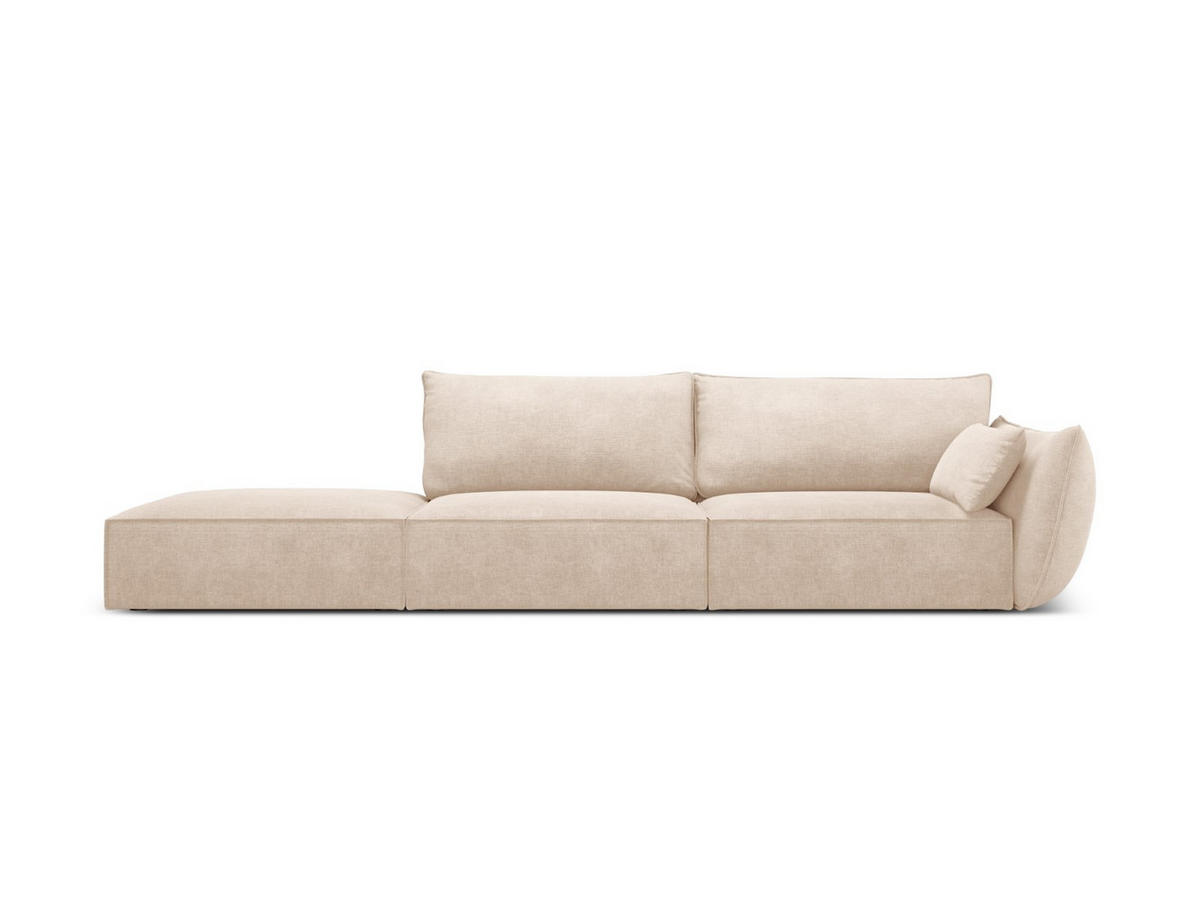 LINKES-SOFA Kaelle aus Chenille-Stoff beige 4 Sitzplätze - Beige, Textil (110/85/264cm) - Micadoni