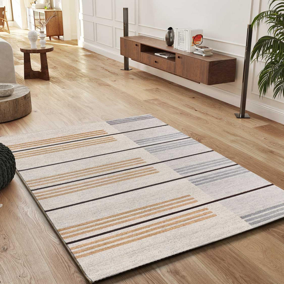 WEBTEPPICH grau und beige Craft 160/230 cm - Beige/Grau, Naturmaterialien/Textil (160/230cm) - Atticgo