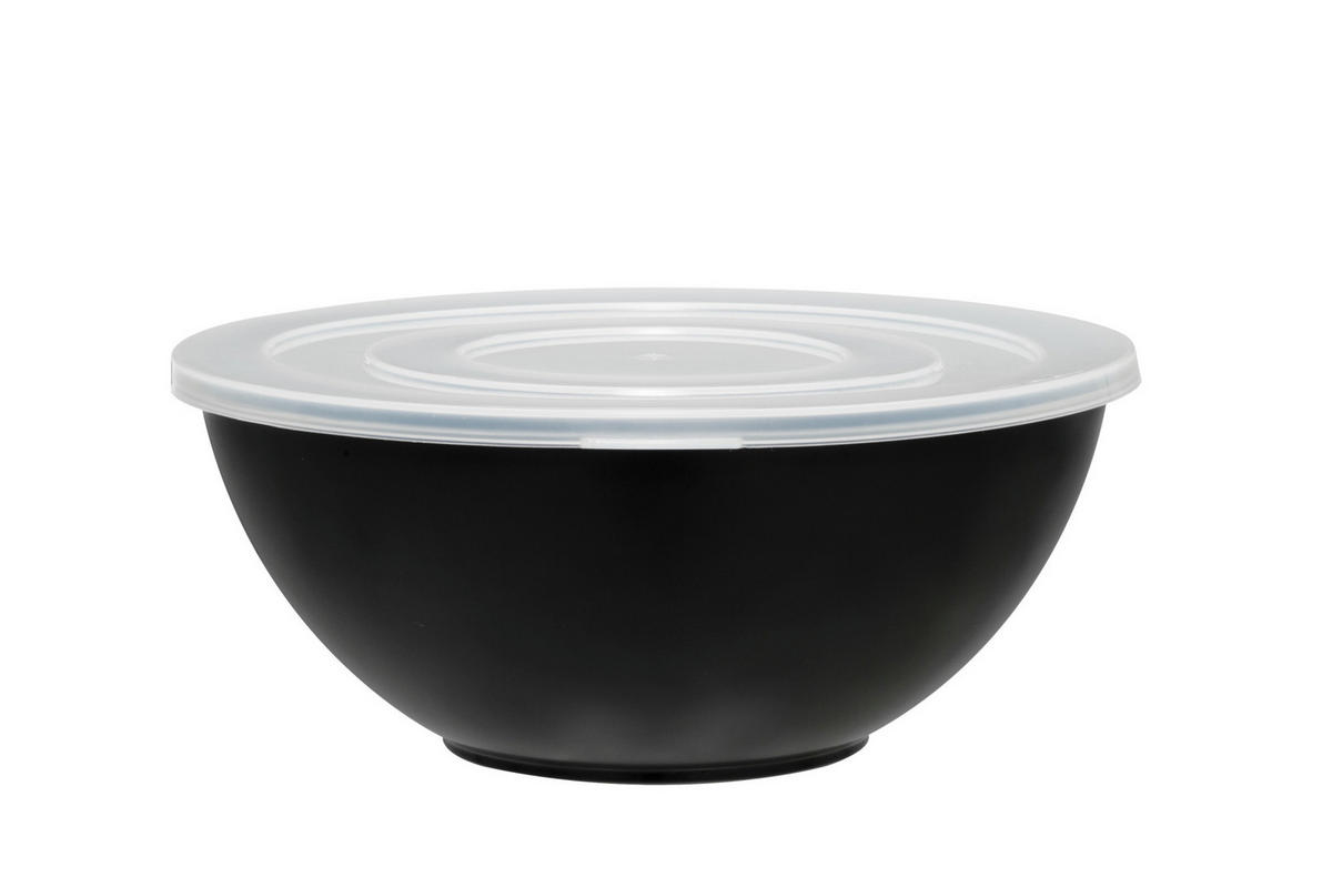 KUNSTSTOFFSCHÜSSEL mit Deckel 1380 ml - Schwarz, Kunststoff (19.5cm)