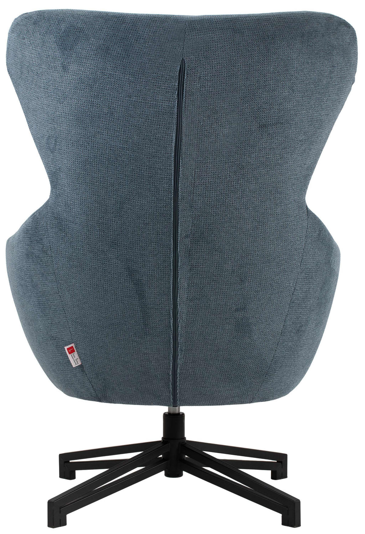 OHRENSESSEL Marconia blau drehbar - Blau/Schwarz, Textil/Metall (75/109/80cm) - Mr. Deko