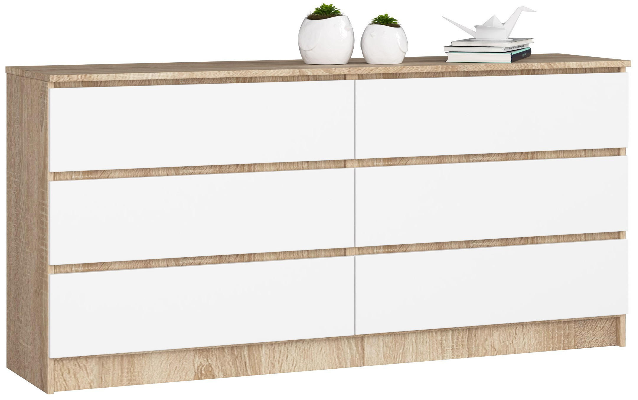 RAUMHIRSCH FURNITURE KOMODA dub Sonoma, bílá 77/160/40