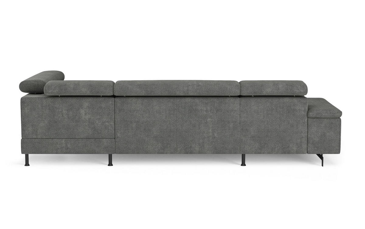 WOHNLANDSCHAFT mit Schlaffunktion und Bettkasten, Orlando-Stoff - Schwarz/Grau, Kunststoff/Textil (215/81/328cm) - Cotta