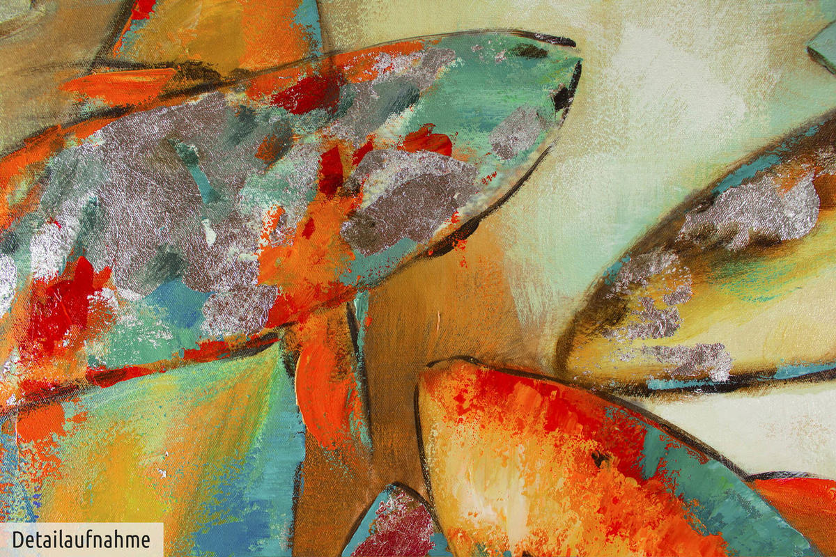 ACRYLBILD HANDGEMALT 80/80 cm - Gelb, Holz/Textil (80/80cm) - KUNSTLOFT