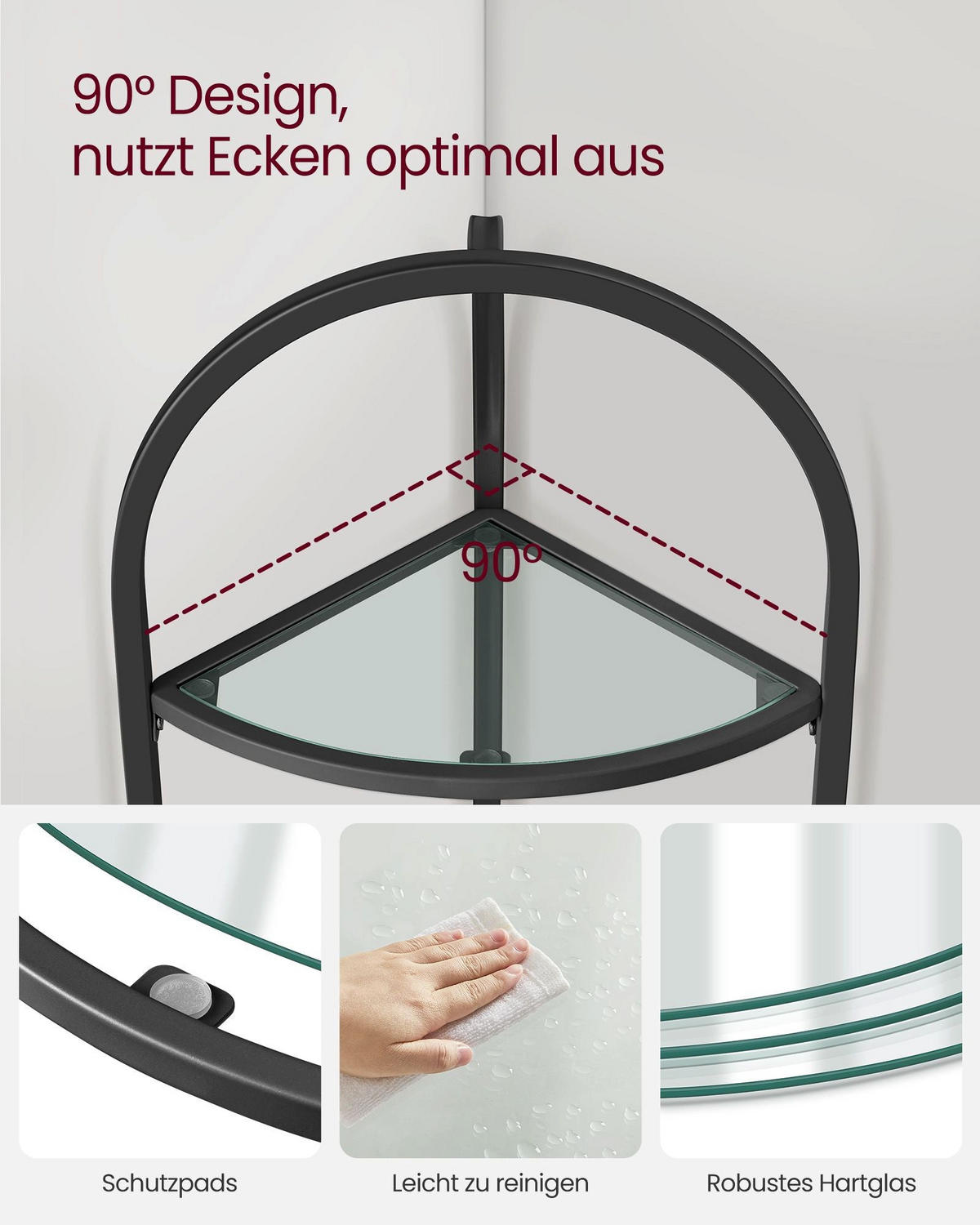 ECKREGAL KIGALI - Schwarz, Metall (28/95.2/28cm) - Hansiro