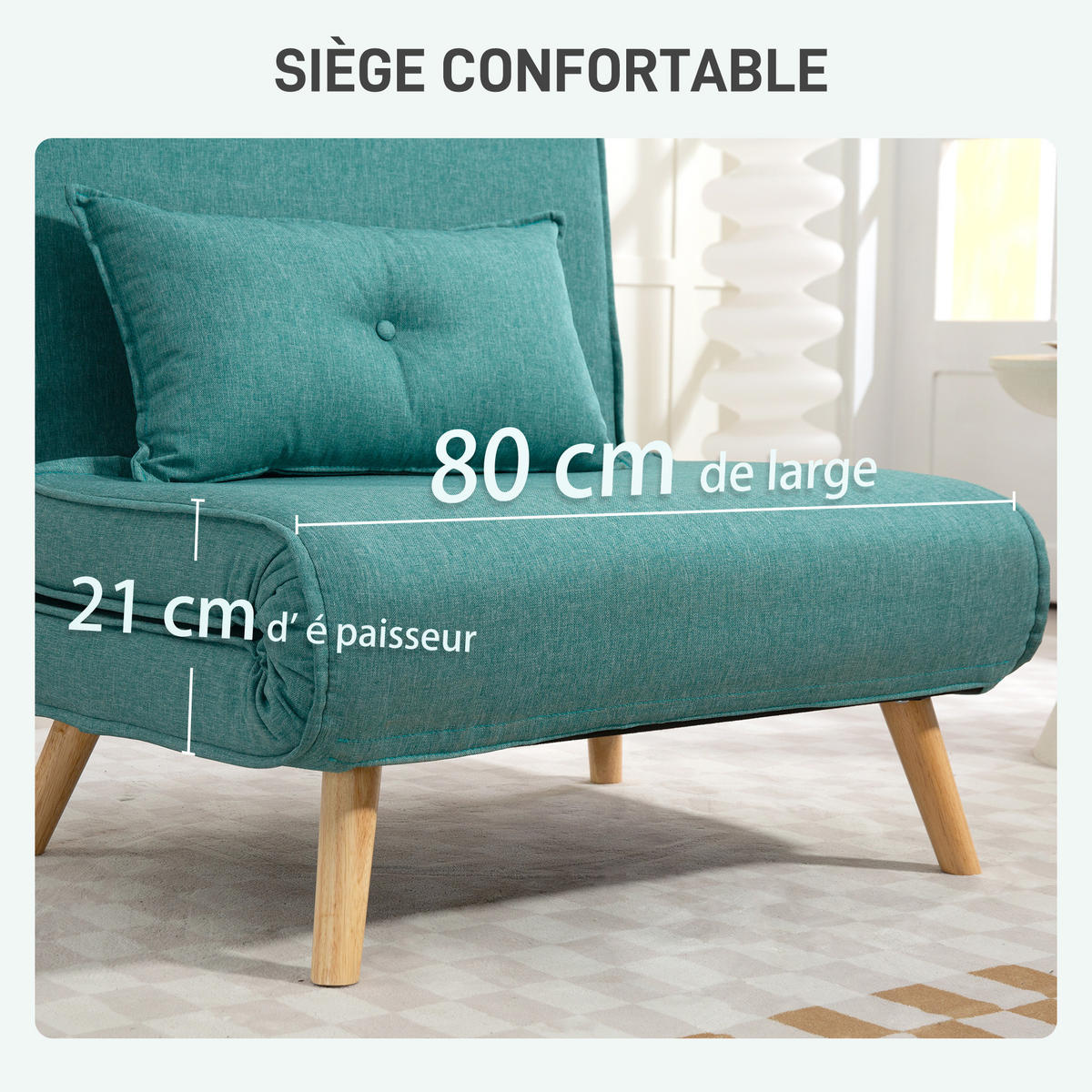 SCHLAFSESSEL DE-14602 5-fach verstellbar, inkl. Kissen Grün - Grün, Textil (75/87/80cm) - ComfortXL