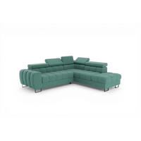 ECKSOFA Bastien Max Mit Schlaffunktion - Grün, Holzwerkstoff/Textil (260/225cm) - Fun Möbel