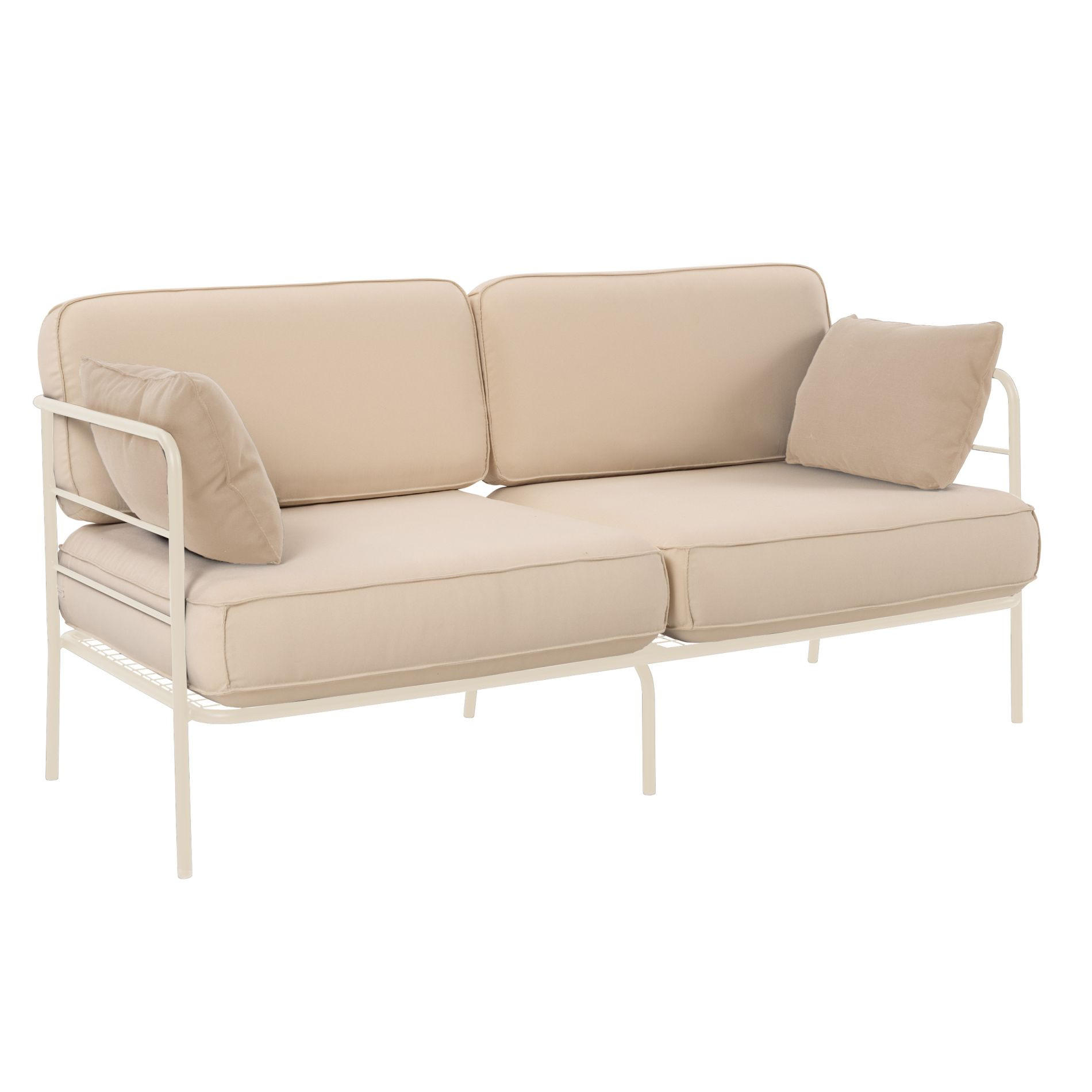 GARTEN-SOFA Preggel Beige/Creme 156 cm - Beige, Textil (156/80/71cm) - Selsey