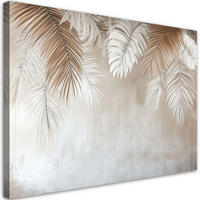 WANDBILD hängende palmblätter auf einem beigen hintergrund - Beige, Textil (60/40cm) - Feeby