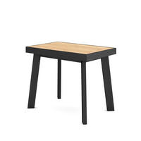 KONSOLENTISCH ausziehbar 58 bis 160cm, für 8 Gäste, eiche, schwarz, 90/58/73cm - Eichefarben/Multicolor, Holzwerkstoff (90/160/73cm) - Skraut Home