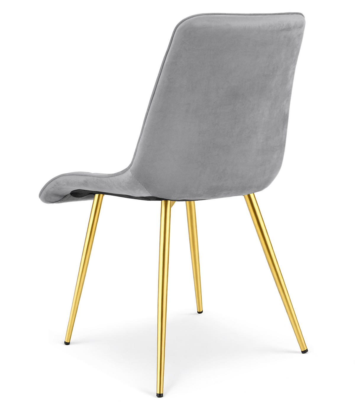 STUHL Hellgrau 49x60 cm SPLIT Samtbezug - Grau, Metall (49/56/60cm)