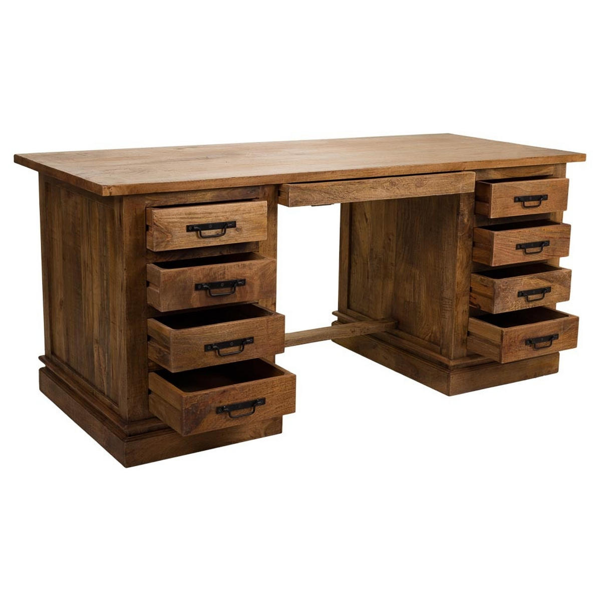 SCHREIBTISCH aus Holz 180x75x80 cm - Braun, Holz (75/180/80cm) - Wanderlust