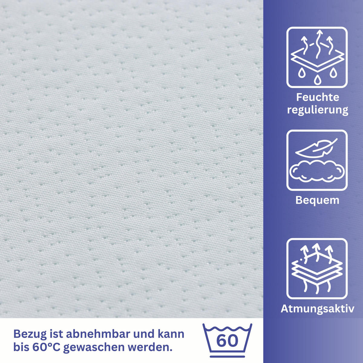 KINDERMATRATZE NORA, 80x160cm - Weiß, Textil (80/160cm) - Arensberger
