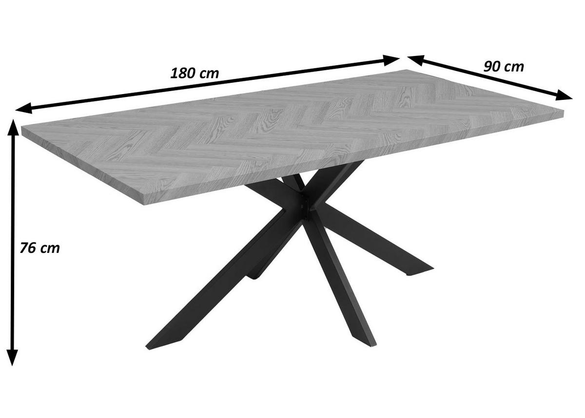 ESSZIMMERTISCH eckig Walnuss Dekor - Walnussfarben, Holzwerkstoff (90/180/76cm) - MCW