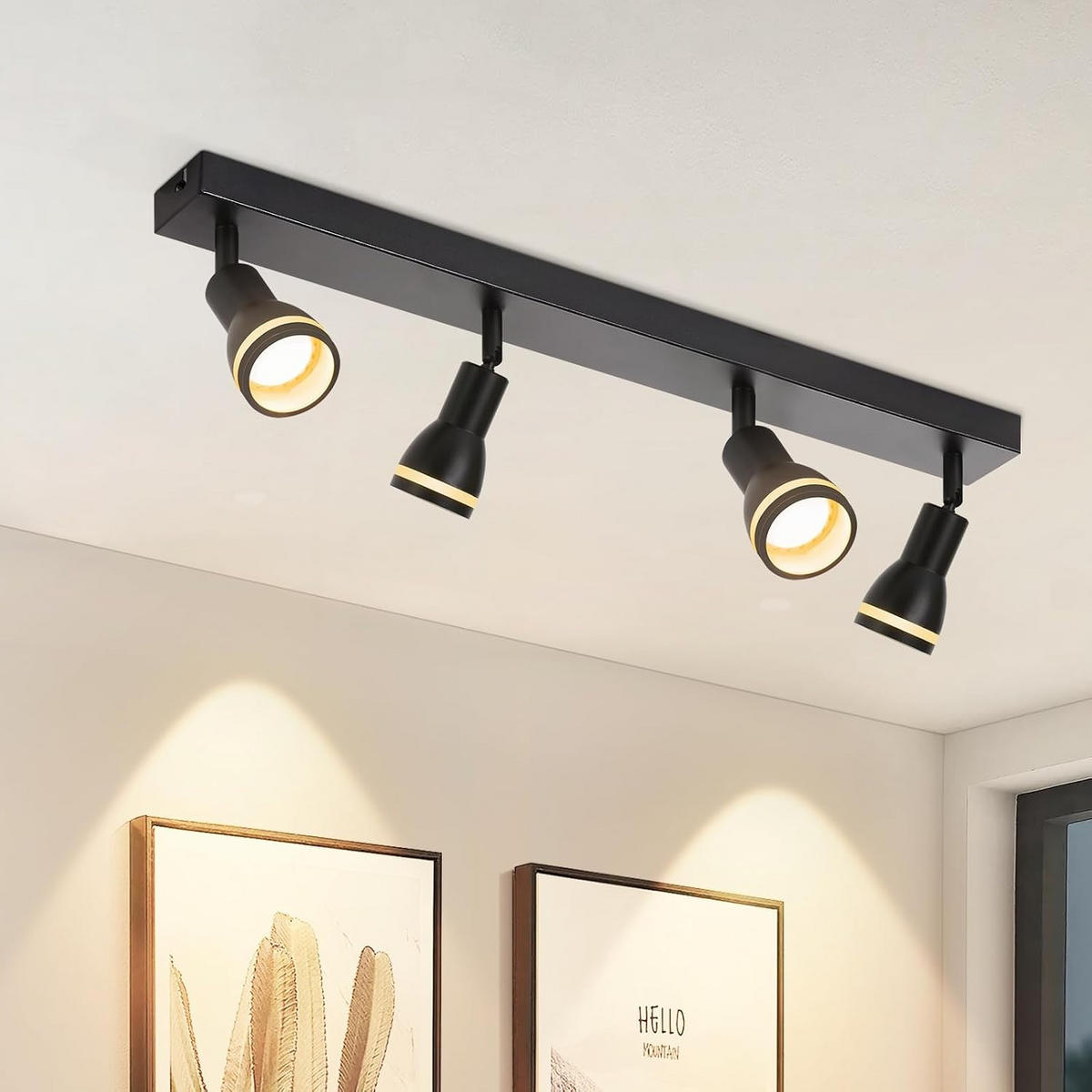 STRAHLER Einigkeit 4-flammig 55/5/15.7 cm - Schwarz, Metall (55/5/15.7cm) - ZMH