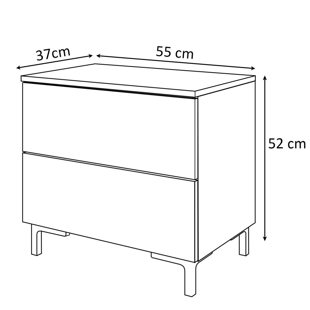 NACHTTISCH LINA KASCHMIR mit LED-Beleuchtung, goldenen Beinen - Kaschmir, Holzwerkstoff (55/52/37cm) - Lookway