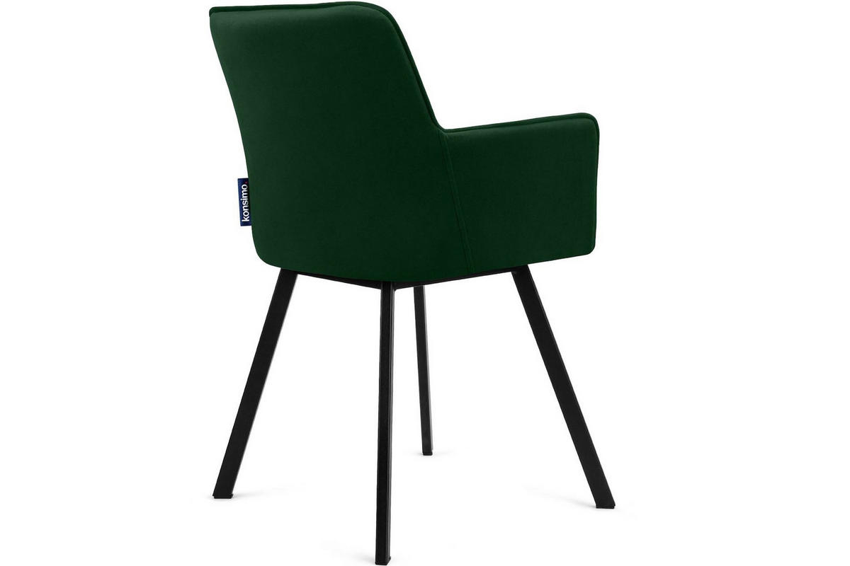 ESSZIMMERSTUHLE PYRUS 2-tlg Velours-Sitz, dunkelgrün/schwarz - Dunkelgrün/Schwarz, Textil/Metall (56/84/46cm) - KONSIMO®