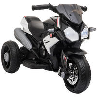 ELEKTRO-KINDERMOTORRAD DE-06167 mit Lichtern und Geräuschen Schwarz/Weiß - Schwarz/Weiß, Kunststoff/Metall (86/42/52cm) - ComfortXL