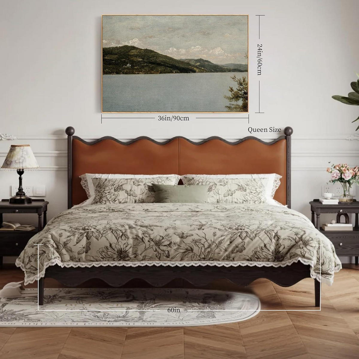 LEINWANDBILD mit Rahmen 60 x 90 cm Bergsee - Blau, Holz (60/0.5cm)