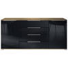 SIDEBOARD Linio Schwarz Hochglanz - Schwarz Hochglanz, Holzwerkstoff (166.5/75.5/35cm) - Vladon