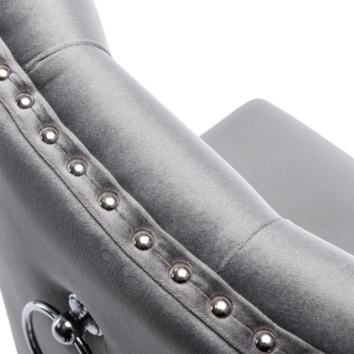 STUHL-SET 4 Stück in Grau Samt - Grau, Textil (51/97/51cm) - KOMHTOM