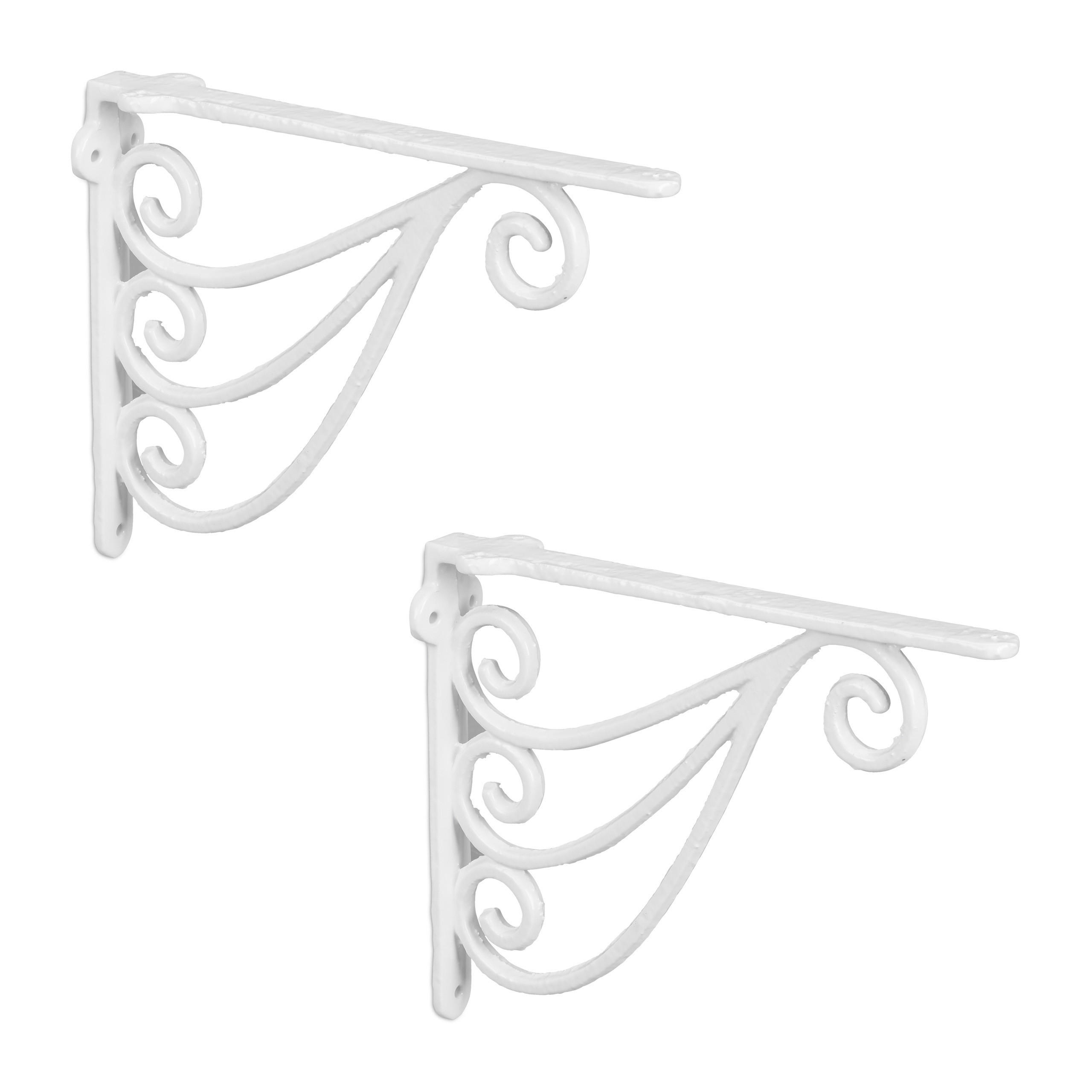 2XREGALWINKEL - Weiß, Metall (4/23.5/18cm) - Relaxdays