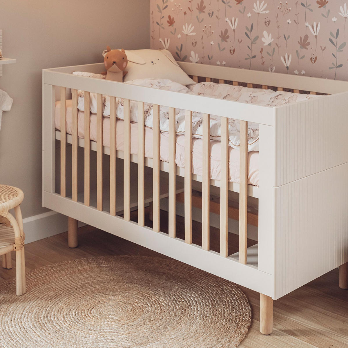 GITTERBETT LOTTI - Beige, Holz (124/88/66cm) - KONSIMO®