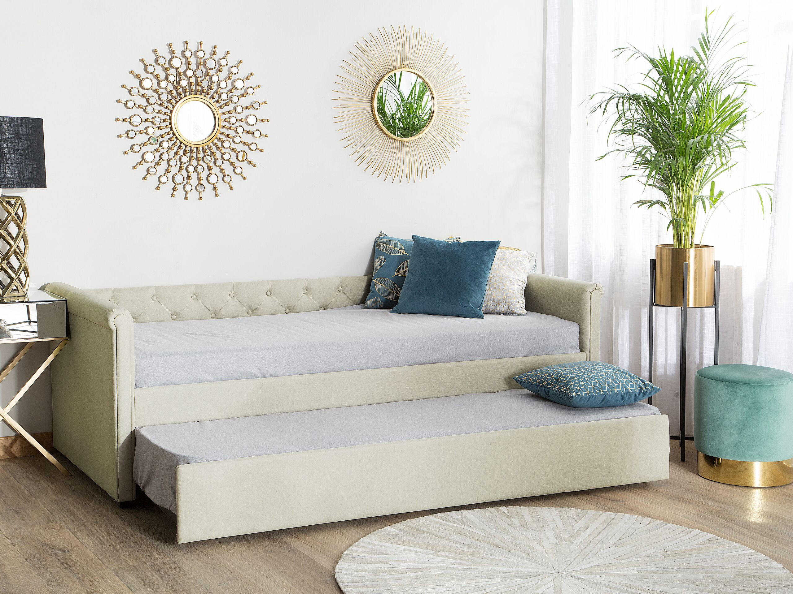 TAGESBETT 80/200cm Beige Libourne - Beige, Textil (80/200cm) - Beliani