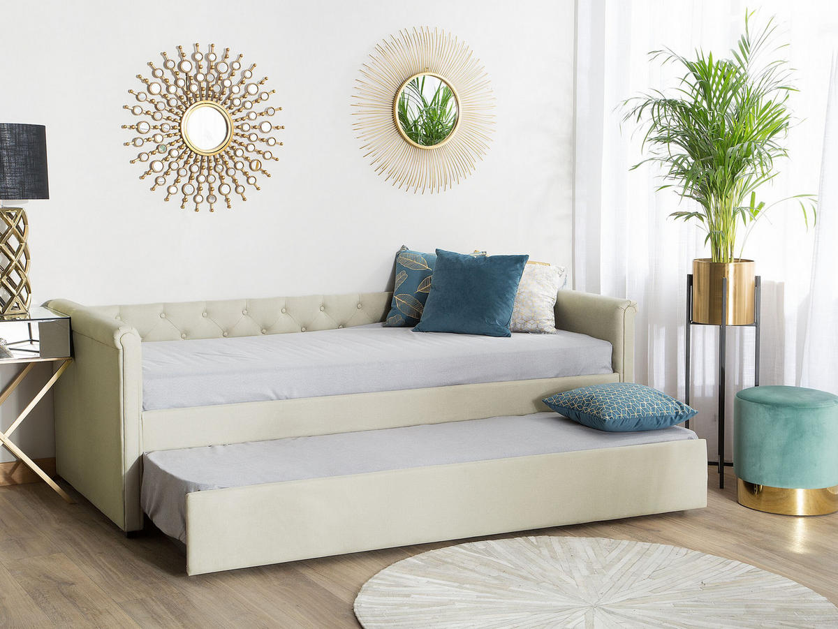 TAGESBETT 80/200cm Beige Libourne - Beige, Textil (80/200cm) - Beliani