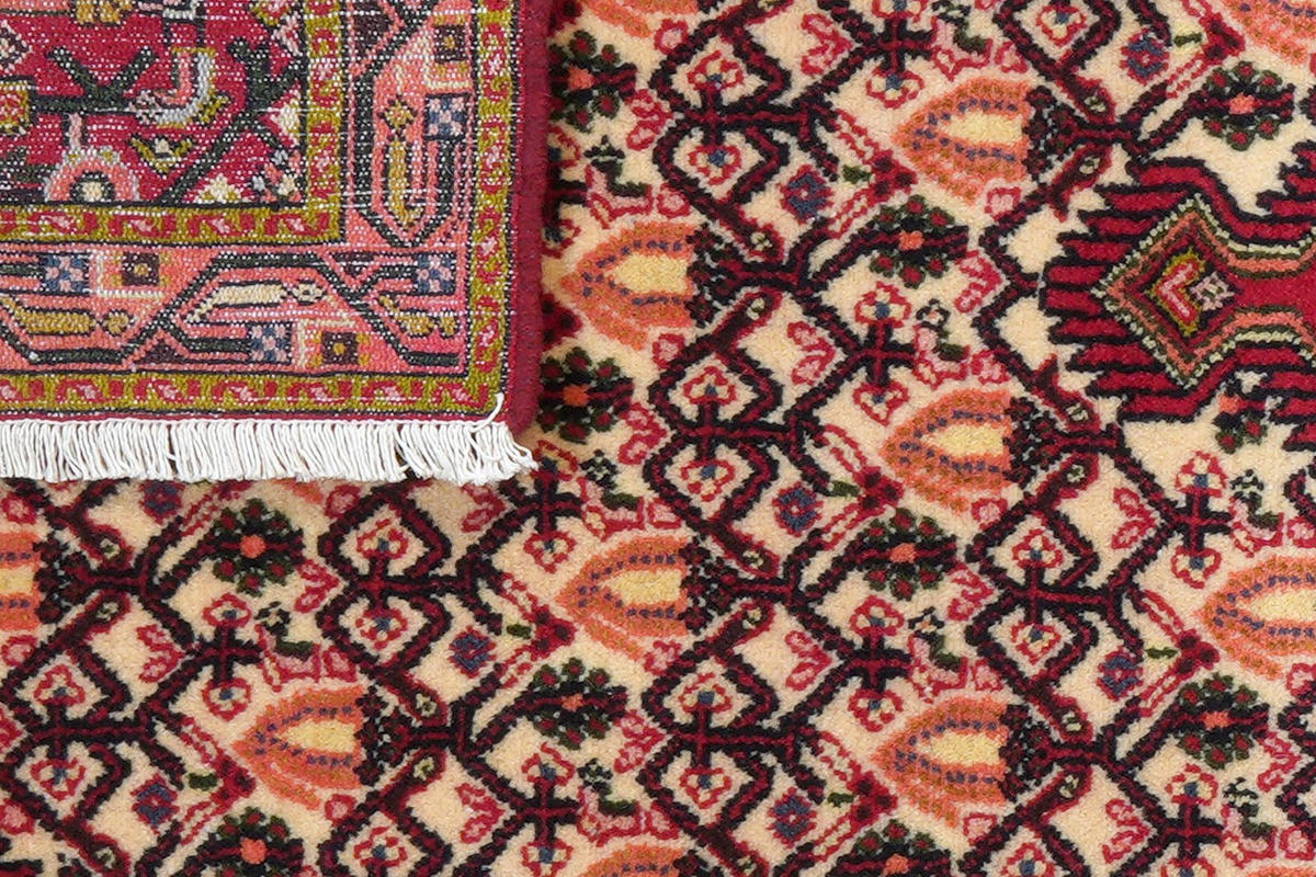 LÄUFER Orient handgeknüpft Assadabad Beige, Rot 195/81 cm Schurwolle - Beige/Rot, Textil (81/195cm) - Looma