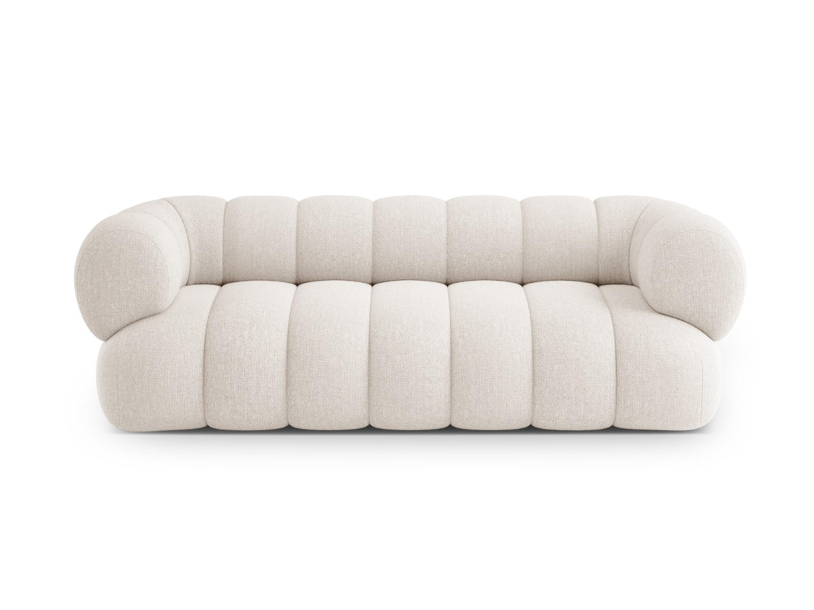 SOFA Koge aus Chenille-Stoff leichtes beige 3 Sitzplätze - Creme, Textil (95/70/210cm) - Cosmopolitan Design