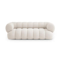 SOFA Koge aus Chenille-Stoff leichtes beige 3 Sitzplätze - Creme, Textil (95/70/210cm) - Cosmopolitan Design