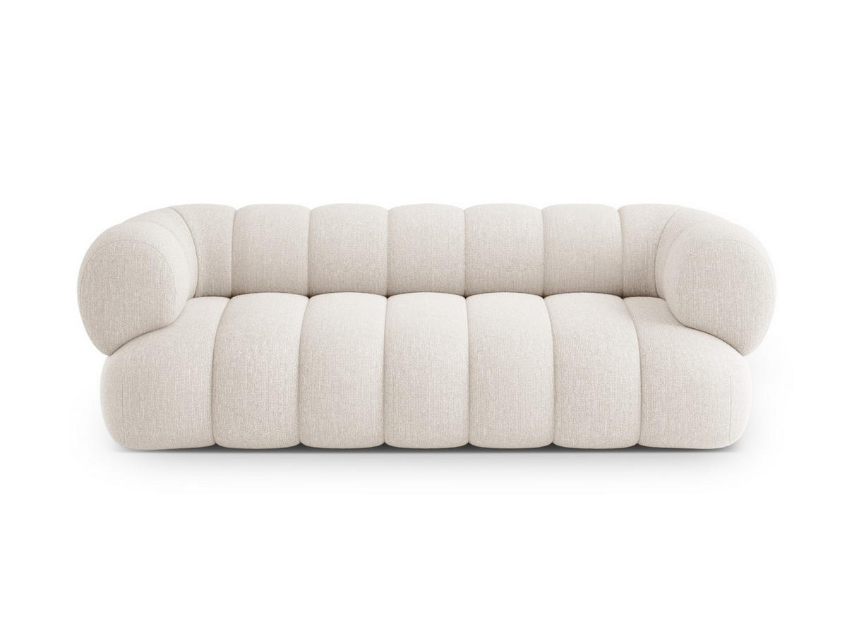 SOFA Koge aus Chenille-Stoff leichtes beige 3 Sitzplätze - Creme, Textil (95/70/210cm) - Cosmopolitan Design