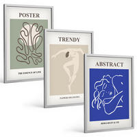 BILDER SET 3er Set - 40x60 cm Silberner Rahmen - Henri Matisse Pastellgrafiken - Silberfarben, Kunststoff (40/60cm) - TULUP