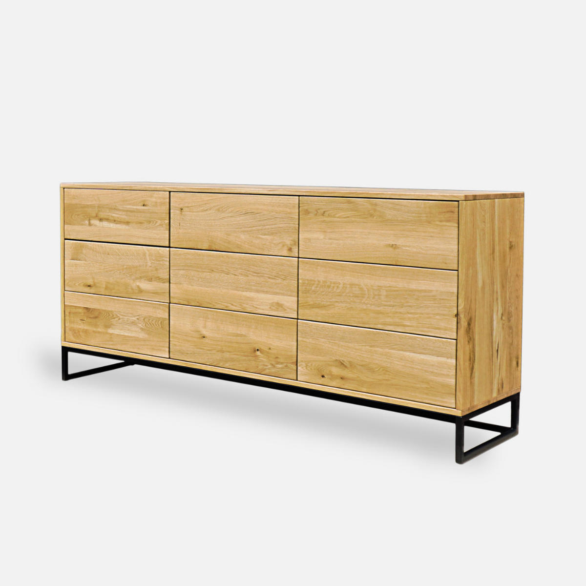 EICHENKOMMODE mit Schubladen auf metallischem Gestell MERIS III - Eichefarben, Holz (180/85/45cm) - Rawood Furniture