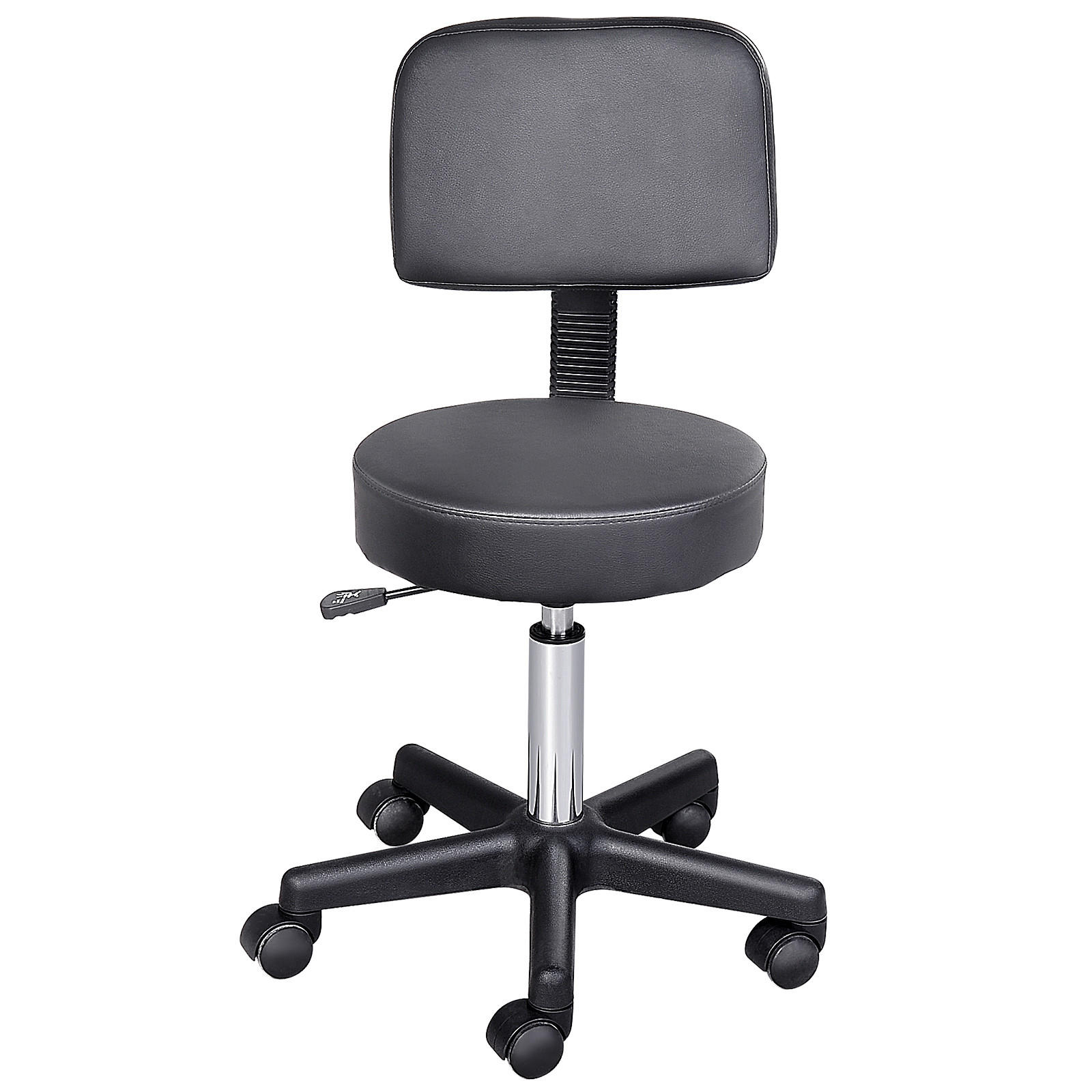 ROLLHOCKER Arbeitsstuhl Kosmetikstuhl Drehstuhl Hocker Profi Salon Stuhl Schwarz - Schwarz, Kunststoff (35/84/35cm) - HOMCOM