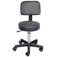 ROLLHOCKER Arbeitsstuhl Kosmetikstuhl Drehstuhl Hocker Profi Salon Stuhl Schwarz - Schwarz, Kunststoff (35/84/35cm) - HOMCOM