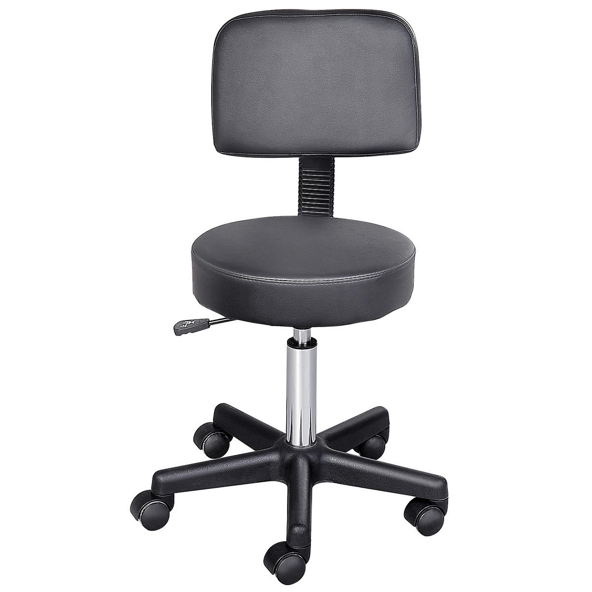 ROLLHOCKER Arbeitsstuhl Kosmetikstuhl Drehstuhl Hocker Profi Salon Stuhl Schwarz - Schwarz, Kunststoff (35/84/35cm) - HOMCOM