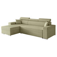 ECKSOFA AISHA mit Schlaffunktion und Bettkasten Grün - Grün, Holzwerkstoff/Kunststoff (250/90cm) - Idohome