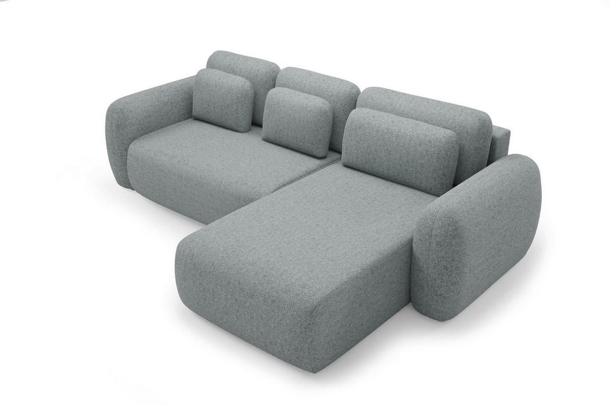 ECKSOFA Gaston Mit Schlaffunktion - Dunkelgrau, Holzwerkstoff/Textil (304/190cm) - Fun Möbel