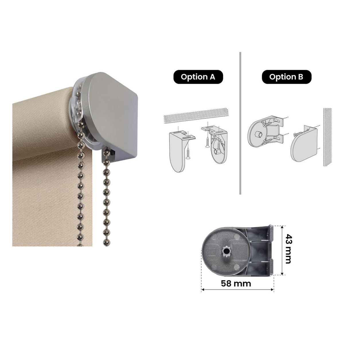 ROLLO| Beige, 80 cm x 250 cm - Beige, Kunststoff (80/250cm) - STORESDECO