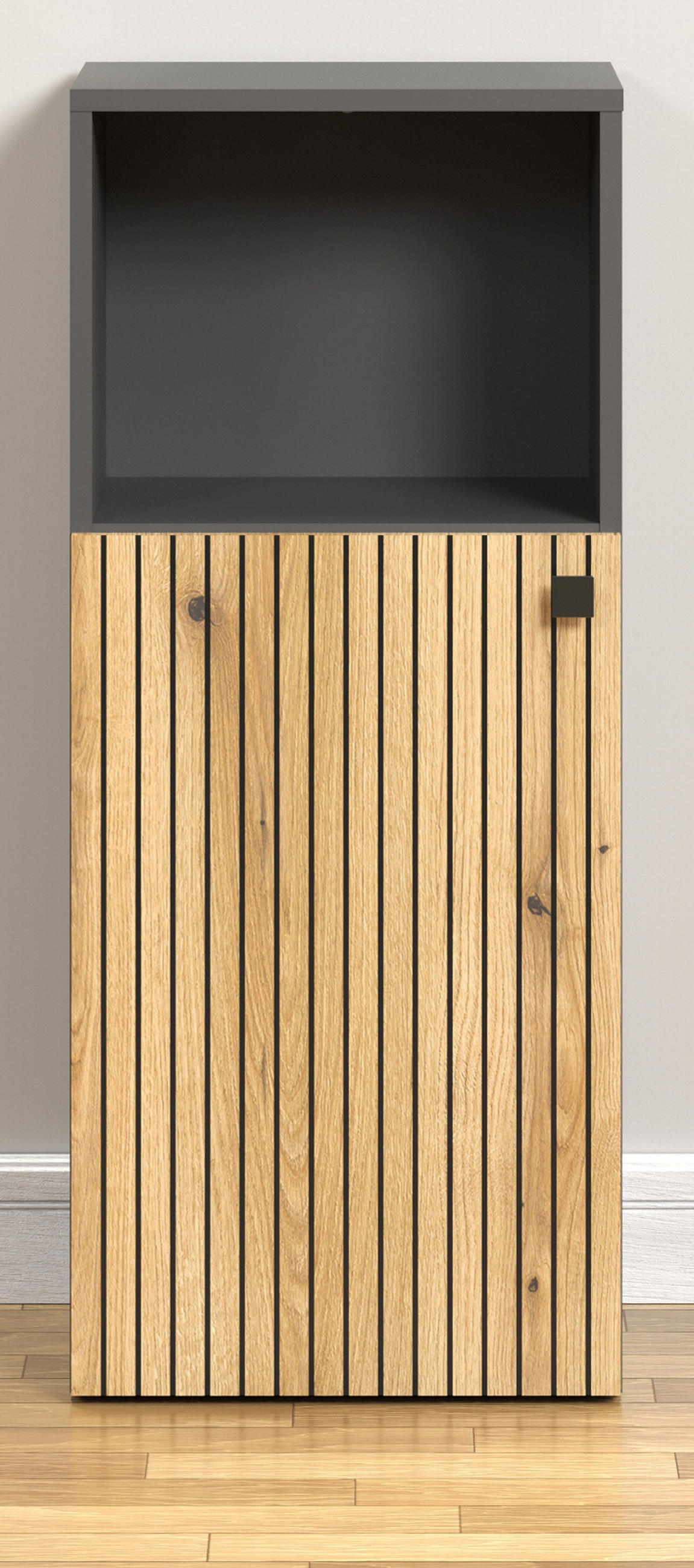 BADKOMMODE Evoke Eiche, grau 40 x 95 cm, Badschrank in modernem Design - Eichefarben/Anthrazit, Holzwerkstoff/Metall (31/95/40cm) - Top.Furn