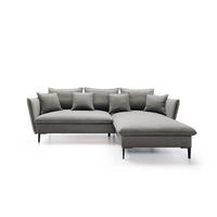 ECKSOFA Rossa Grau, mit Schlaffunktion und Kissen Rechts - Grau, Holzwerkstoff (258/167cm) - Bettso